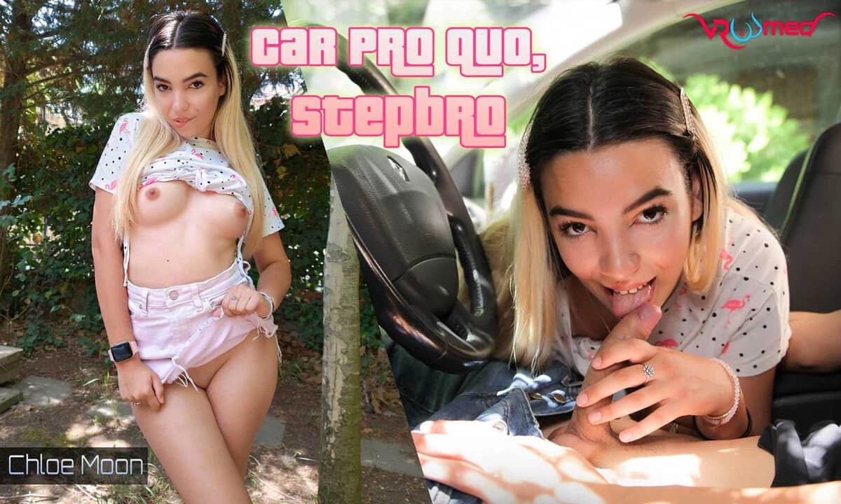 [VRoomed/SexLikeReal.com] Chloe Moon - Car Pro Quo, Stepbro [2023-06-24, VR, Blonde, Blowjob, Cum In Mouth, Stepfamily Roleplay, Highlighted, Long Hair, Cars, POV, Stepsister, SideBySide, 3072p, SiteRip] [Oculus Rift / Vive]