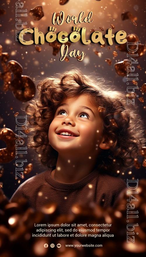 World chocolate day poster psd