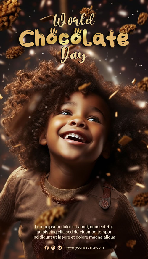 World chocolate day psd poster