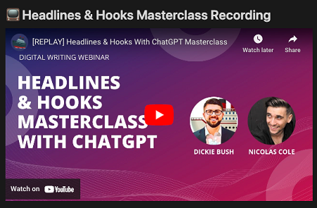 Ship30For30 – Headlines & Hooks Masterclass with ChatGPT