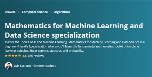 Coursera - Mathematics for Machine Learning and Data Science Specialization