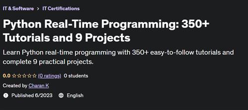 Python Real– Time Programming 350+ Tutorials and 9 Projects |  Download Free