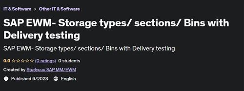 SAP EWM- Storage types/ sections/ Bins with Delivery testing