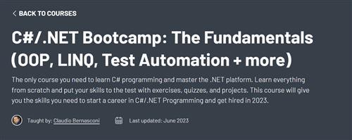 ZerotoMastery - C# .NET Bootcamp The Fundamentals (OOP, LINQ, Test Automation + more)