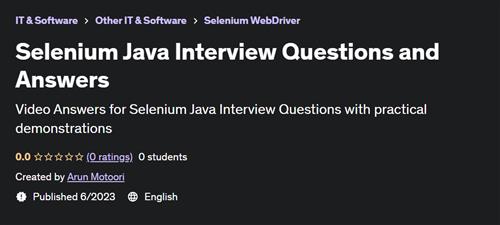 Selenium Java Interview Questions and Answers