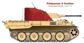 Прототип немецкой ЗСУ Flakpanzer V Coelian (BestPaperModels)
