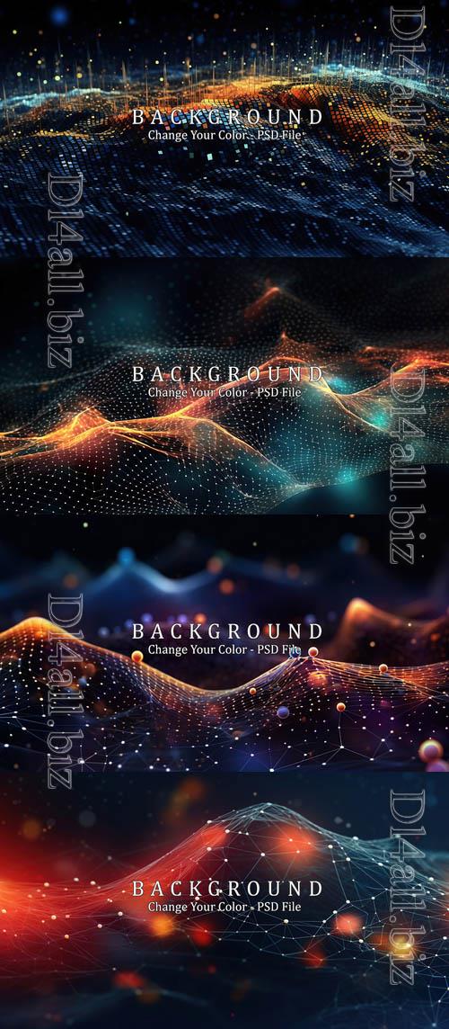 PSD abstract lines and dots connect background