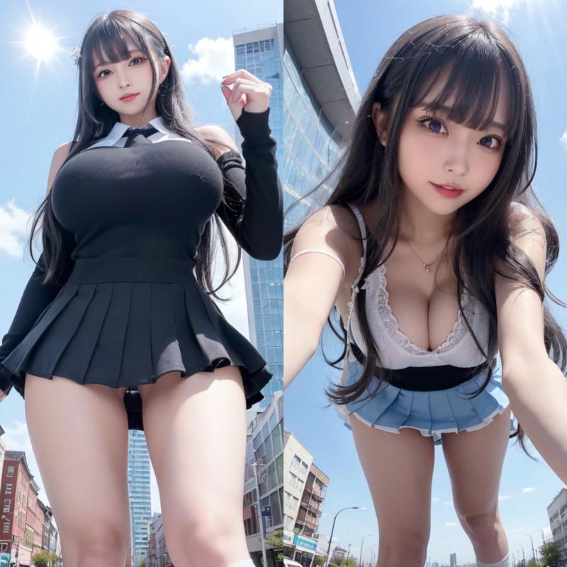 Yasu-tsuyokute - Giant girl looking down 3 3D Porn Comic