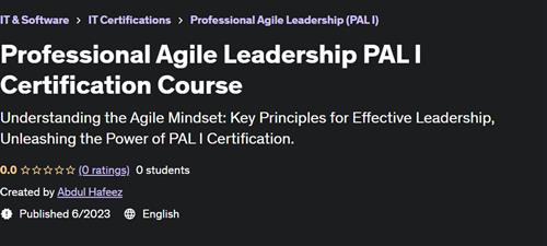 Professional Agile Leadership PAL I Certification Course |  Download Free