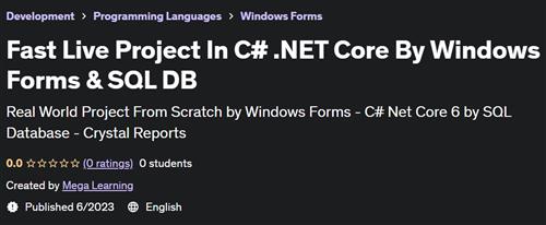Fast Live Project In C# .NET Core By Windows Forms & SQL DB