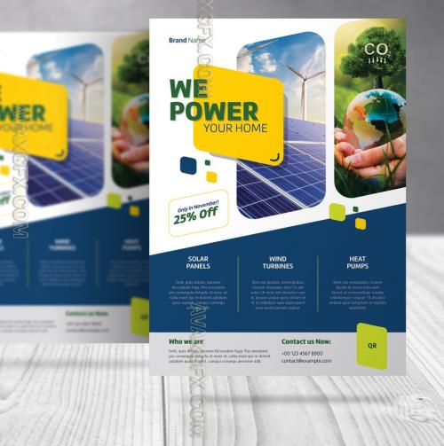 Green Energy Flyer with Blue, Green and Yellow Accents 607459555 [Adobestock]