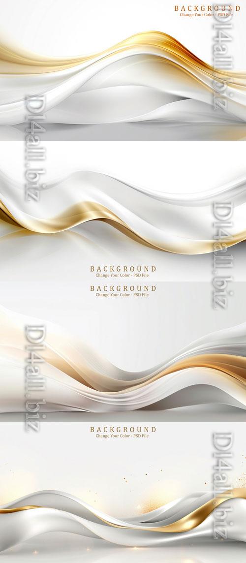 PSD luxury white background with golden line