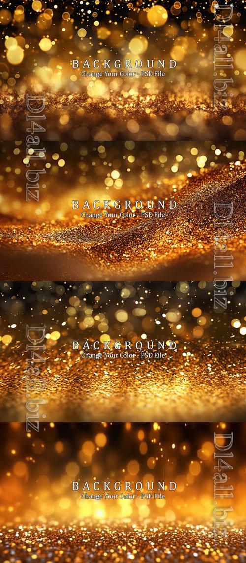 PSD glitter lights grunge background gold glitter