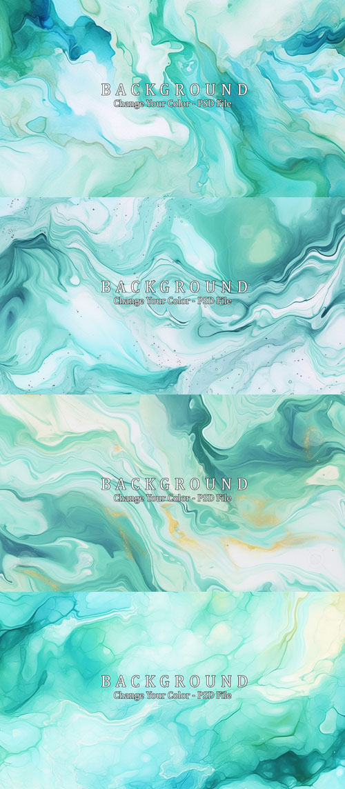 PSD pastel cyan mint liquid marble watercolor
