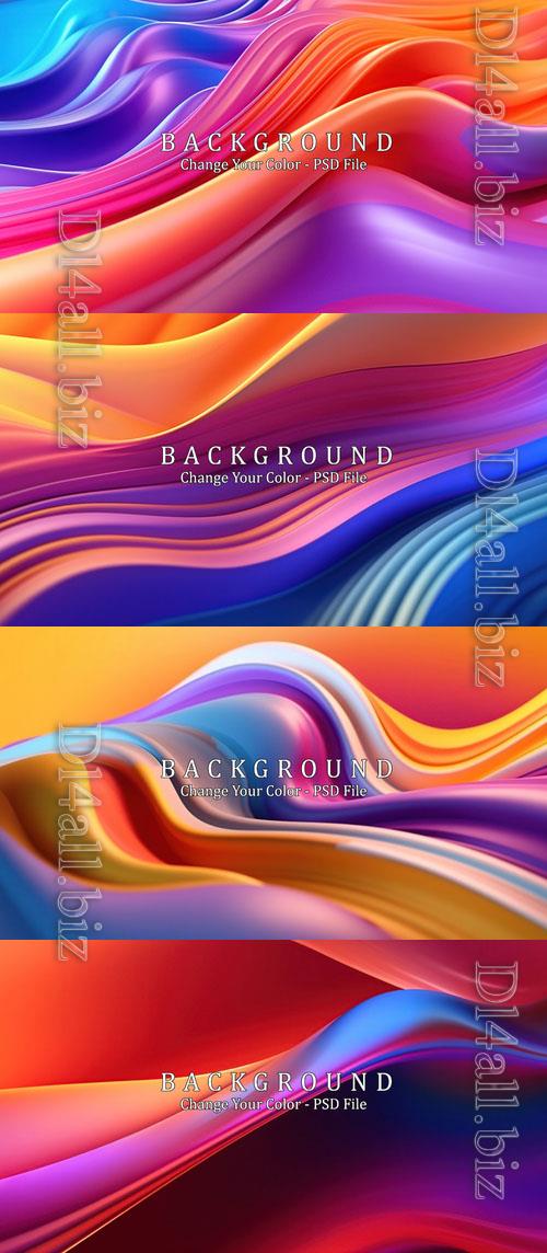 PSD rainbow 3d fluid shapes