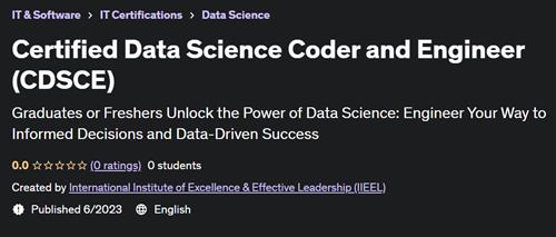 Certified Data Science Coder and Engineer (CDSCE)