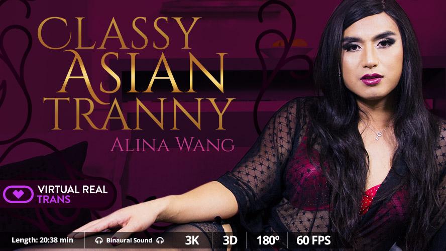 [VirtualRealTrans.com] Alina Wang (Classy Asian tranny) [2018, Transsexuals, Shemale, Solo, Masturbate, Dildo, Anal, VR, 3K, 3D, 180, 1600p]