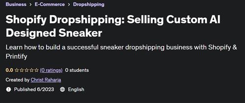 Shopify Dropshipping Selling Custom AI Designed Sneaker