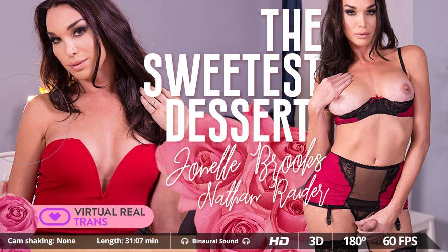 [VirtualRealTrans.com] Jonelle Brooks & Nathan Raider (The sweetest dessert) [2017, Transsexuals, Shemale, Shemale on Male, Hardcore, Anal, VR, 3K, 3D, 180, 1600p]