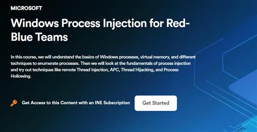 INE – Windows Process Injection for Red-Blue Teams