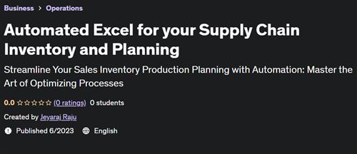 Automated Excel for your Supply Chain Inventory and Planning