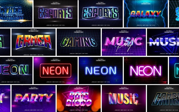 RGB Gaming 3D Editable Text Effect - 13408857