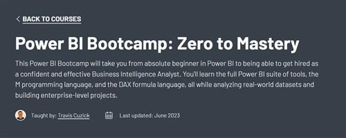 Power BI Bootcamp Zero to Mastery