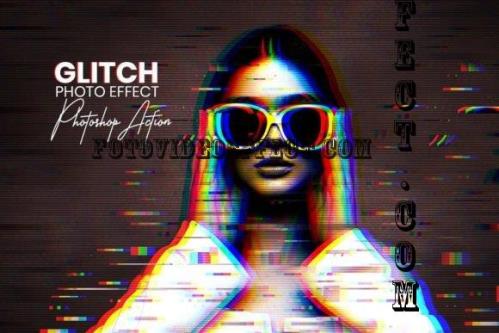 Glitch Photo Effect Photoshop Action - 13425632