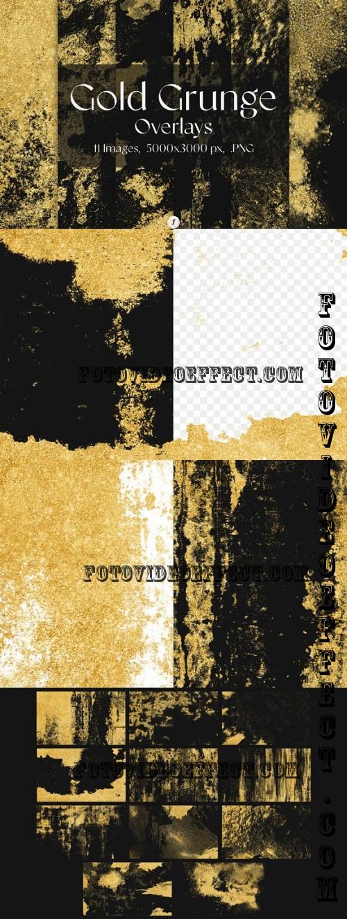 Gold Grunge Overlays