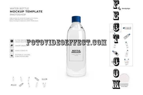 Transparent Water Bottle Mockup Isolated  - 2586087