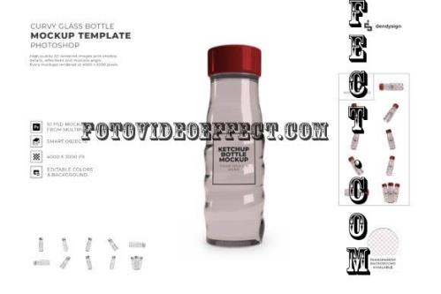 Curvy Glass Bottle Mockup Isolated  - 2631676