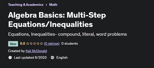 Algebra Basics Multi-Step Equations Inequalities