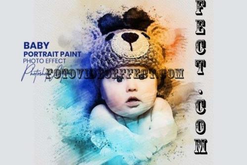 Baby Portrait Paint Photo effect - 13453398