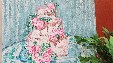 Cake Painting In Acrylics