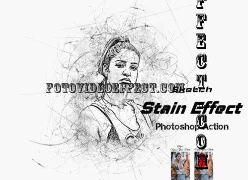 Sketch Stain Effect Photoshop Action - 21335987