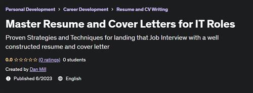 Master Resume and Cover Letters for IT Roles