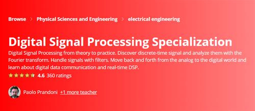 Coursera –  Digital Signal Processing Specialization |  Download Free