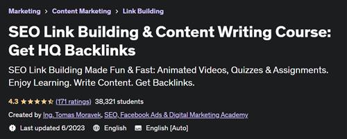 SEO Link Building & Content Writing Course Get HQ Backlinks