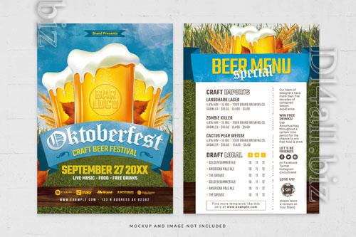 Oktoberfest craft beer festival flyer template in psd