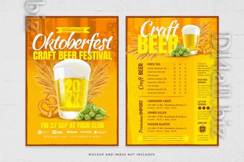 Oktoberfest drinks menu flyer template in psd