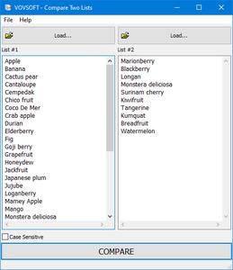 VovSoft Compare Two Lists 1.6.0