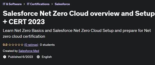 Salesforce Net Zero Cloud overview and Setup + CERT 2023