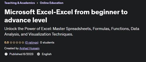 Microsoft Excel– Excel from beginner to advance level |  Download Free