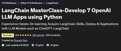 LangChain MasterClass-Develop 7 OpenAI LLM Apps using Python