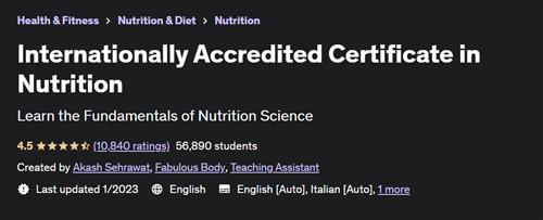 Internationally Accredited Certificate in Nutrition |  Download Free