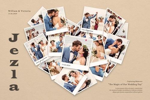 Love Heart Photo Collage Template - 21330376
