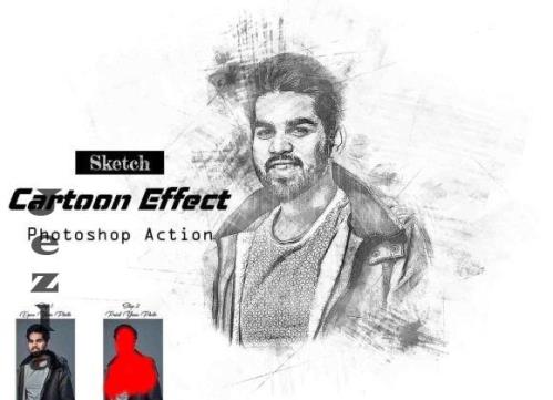 Sketch Cartoon Effect PS Action - 25406295