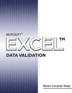 Microsoft Excel Data Validation Marie's Computer Notes