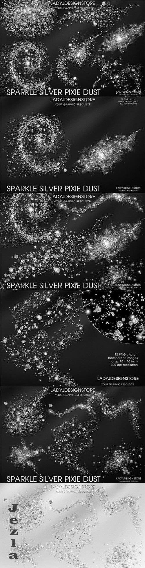 Silver Pixie Dust Overlays Clipart