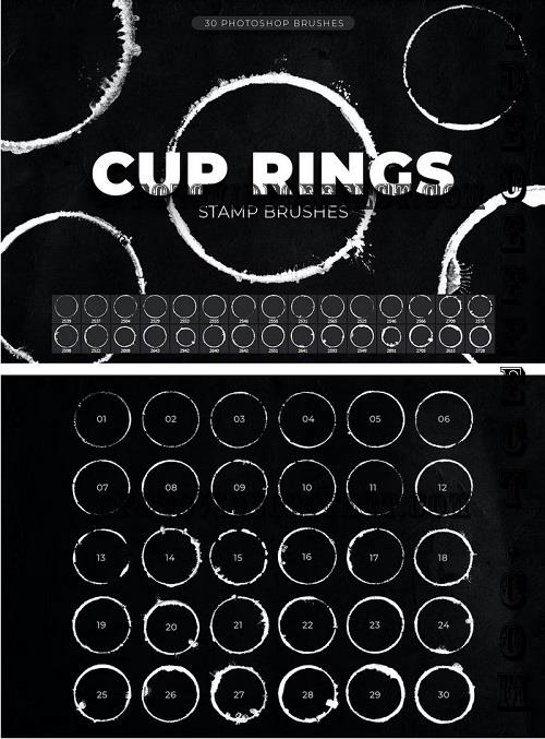 30 Coffee Cup Rings Photoshop Brushes - BXB42UV